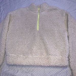 Cropped Zip Up Sherpa